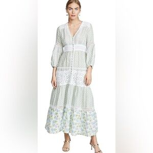 Temptation Positano classic Positano linen blend maxi dress cashmere green